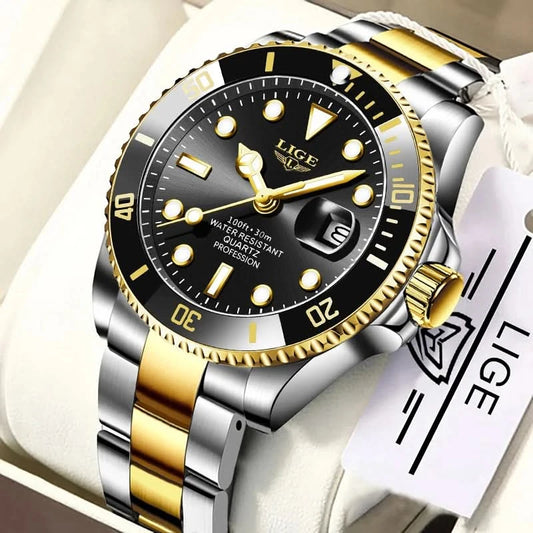 Reloj LIGE Top Brand Luxury Fashion Diver Watch Men Waterproof Date Clock Sport Watches Mens Quartz Wristwatch Relogio Masculino - M & M Global