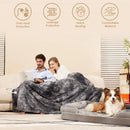 Electric Heated Blanket Throw with Faux Fur, 10-Hour Auto Shut Off, 9 Heating Levels, Fast Warming for Cozy Comfort