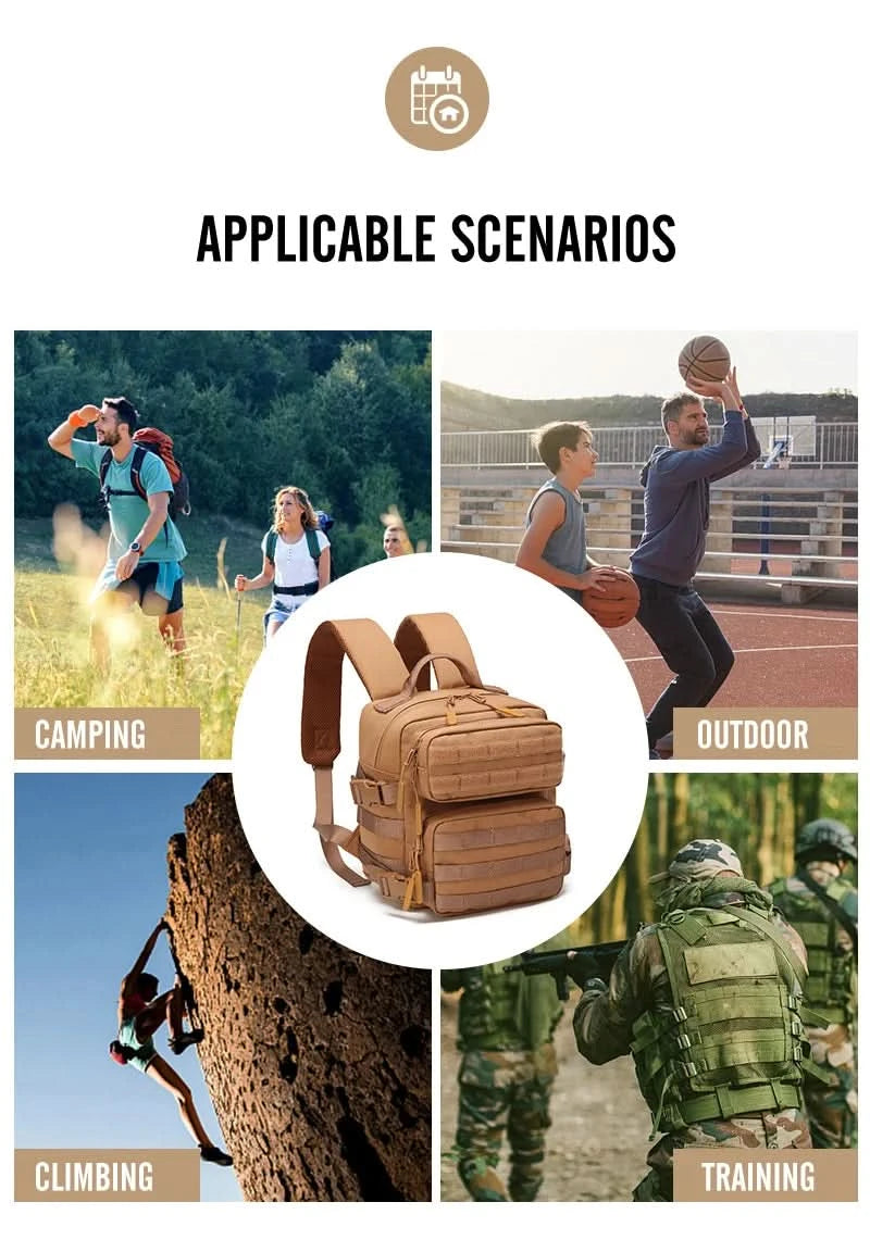 New Camping Hiking Backpack Tactical Molle 900D Men&Women School Bag Outdoor Gym Ruckdack Shoulder Pack with Dual Cup Holder - M & M Global