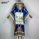WINYI 2023 new Africa Fashion boho Popular printed twill Kaftan Maxi dress Summer Beach Bohemian Caftan long dress for lady - M & M Global