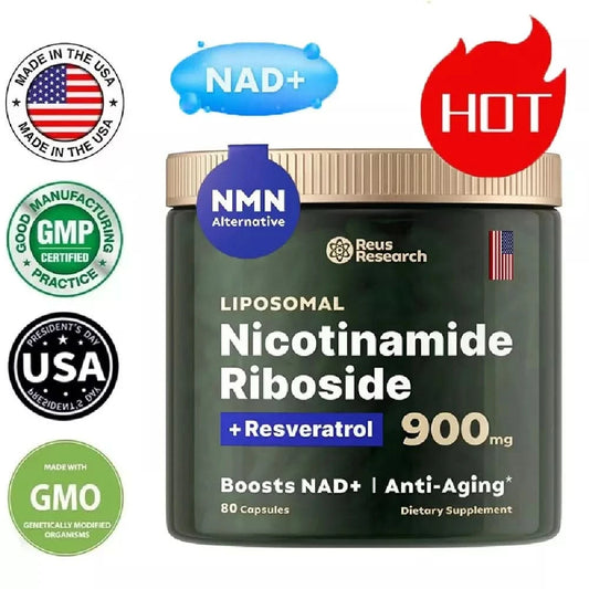 NAD+ Supplements for Anti-Aging Energy Focus and Nicotinamide Riboside Resveratrol - M & M Global