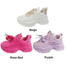 Chunky Fashion Sneakers Comfortable Casual Dad Shoes Lace-Up Walking Shoes Breathable Mesh for Women - M & M Global