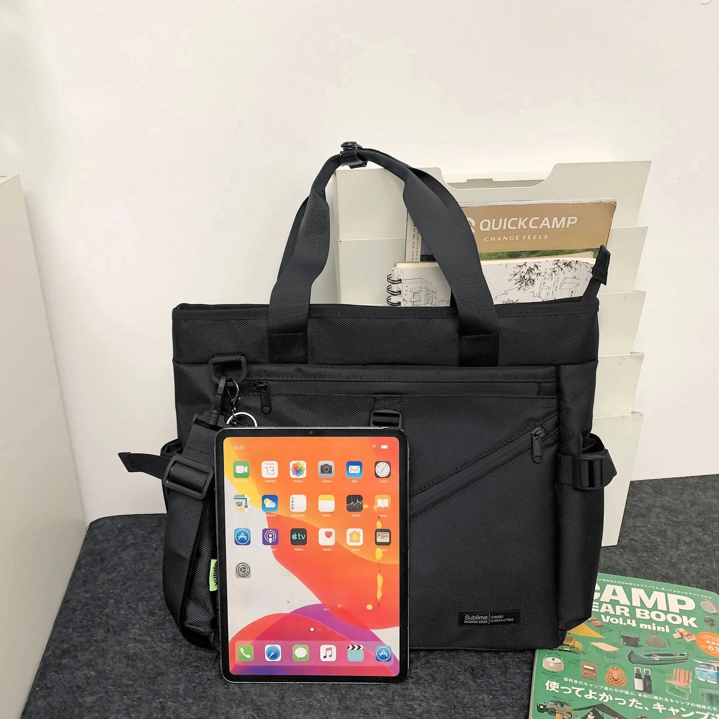 Japanese tooling style ballistic nylon tote bag men's shoulder commuter messenger bag large capacity computer handbag briefcase - M & M Global