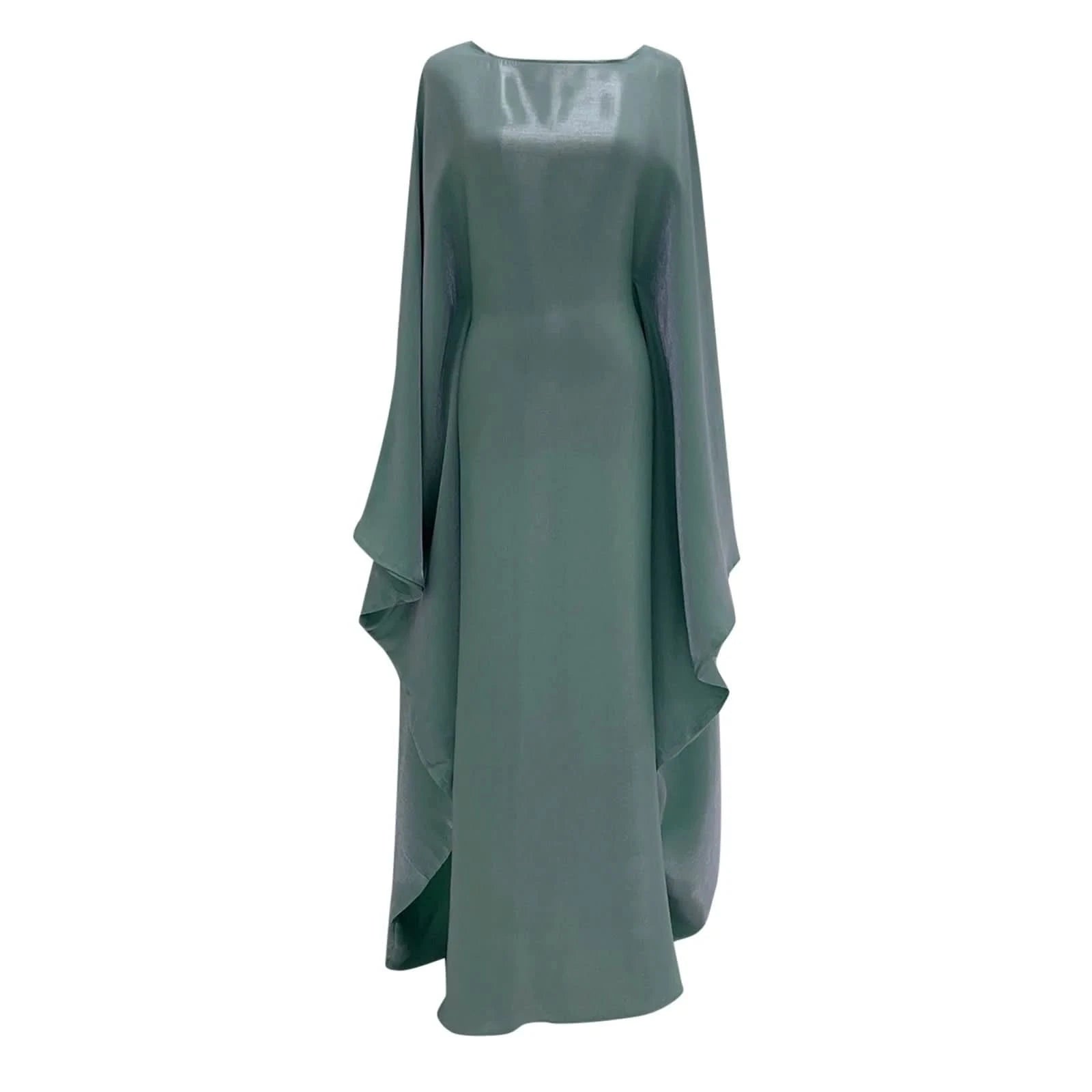Ramadan Satin Abaya Islam Muslim Summer Batwing Sleeve Maxi Dress Kebaya Abayas For Women Kaftan Robe Musulmane Femme Vestidos - M & M Global
