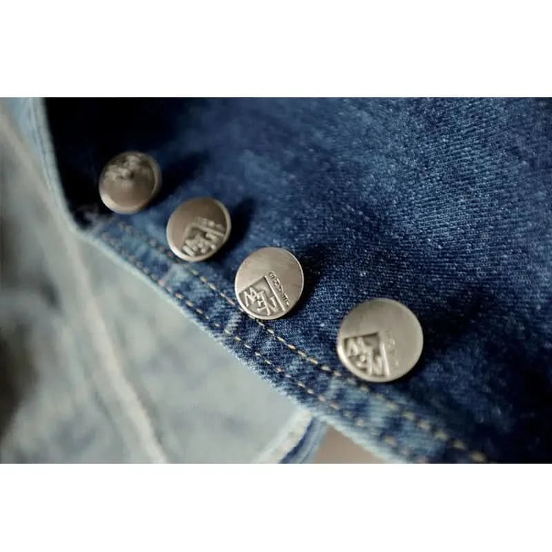 PTKPCC Casual Female Tops Women Denim Vest Jacket Spring Autumn Clothes Sleeveless Short Jeans Waistcoats Single-Breasted 5XL - M & M Global