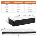 JHK Three Fold Portable Floor Bed,Certified By CertiPUR-US,Suitable For Travel,Camping,And Yoga,Soft Touch And Flexible Zipper