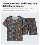 Summer CHILDREN'S Shorts and Short Sleeves 2-piece Cute Dinosaur Home Clothes Boys and Girls Casual Joker Suit. - M & M Global