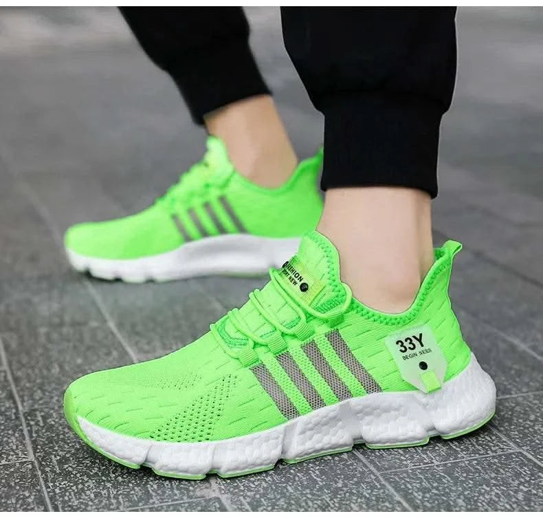 Breathable Mesh Men Shoes Trendy Lightweight Walking Flats Plus Size Male Tennis Sneakers Outdoor Running Fitness Shoes 2025 - M & M Global