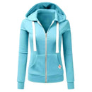 2025 Autumn/Winter New Women Solid Color Fashion Hoodie Long Sleeve Zipper Pocket with Label Outdoor Sports Jogging Clothing
