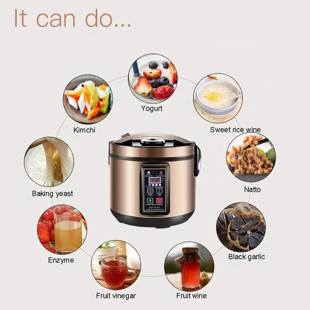 6L Black Garlic Fermenter,Kimchi machine,Sweet Rice Wine Maker Full Automatic,Natto Maker,Yogurt Pot, FCC UL Listed - M & M Global