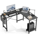 JHK Gaming Corner 50 Inch Office Writing PC Wooden Table with CPU Storage Shelf & Side Bag for Home Office Bedroom Small Space