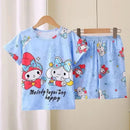 Saniro Hello Kitty Clothes Set Short Sleeve 2pcs Tshirt+Short 1 2 3 Years Old Summer New Clothing Girls Casual Loose - M & M Global