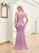 Luxury Sequin Saudi Evening Dresses One Shoulder Long Elegant Floor-Length Arabic Women Formal Prom Party Mermaid Gowns