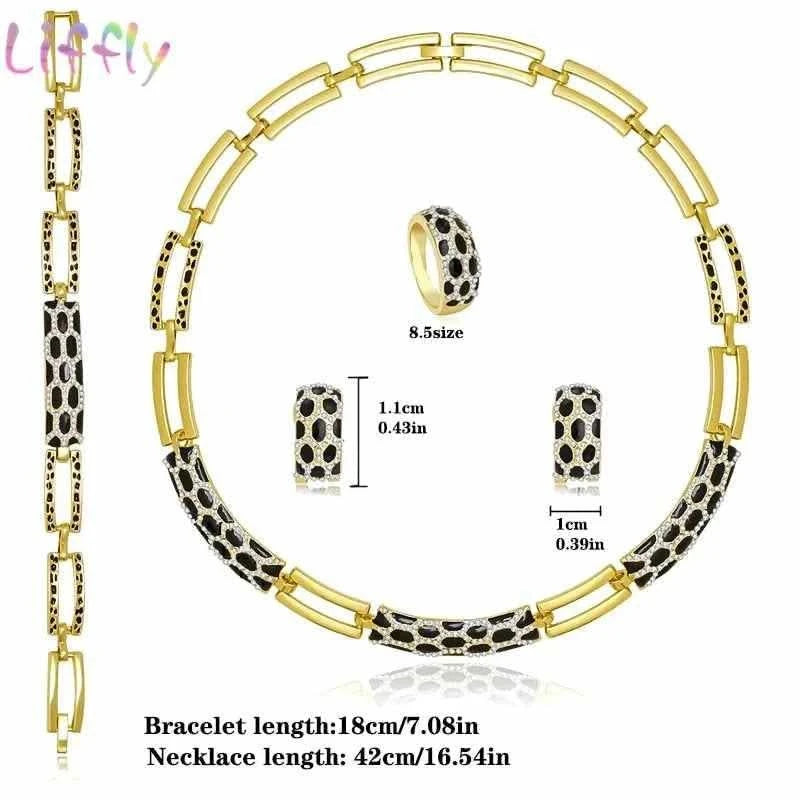 African Jewelry Sets Elegant Bridal Wedding Necklace Red Enamel Jewelry Classic Style Bracelet Earrings Rings for Women Jewelry - M & M Global