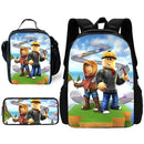 Child School Game R-RobloxS Backpack with Lunch Bags ,Pencil Bags ,School Bags for Boys Girls Best Gift - M & M Global