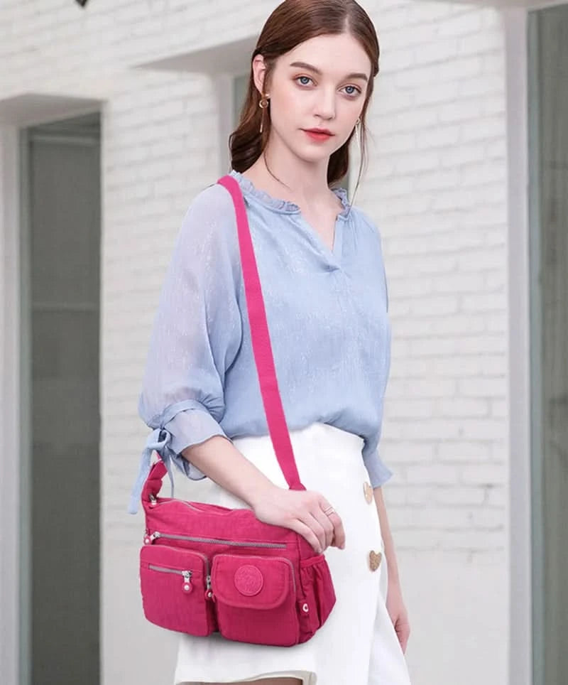 High Quality A4 Nylon Men Women Shoulder Messenger Bag Cross Body Purse Waterproof Lightweight Green Black Blue Purple Red M0938 - M & M Global