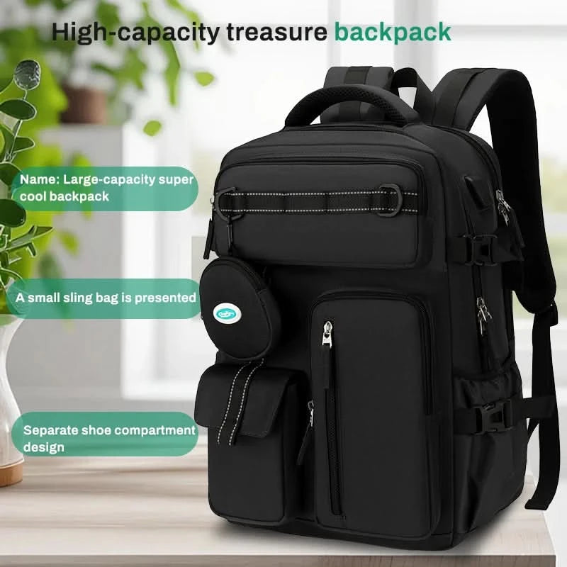 Fashionable large capacity multi pocket multifunctional outdoor travel backpack, handbag hiking bag suit - M & M Global
