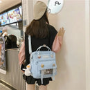 Japanese high-capacity single-shouldered slouch bag for schoolgirls, carry-on canvas messenger bag, Japan and South Korea - M & M Global