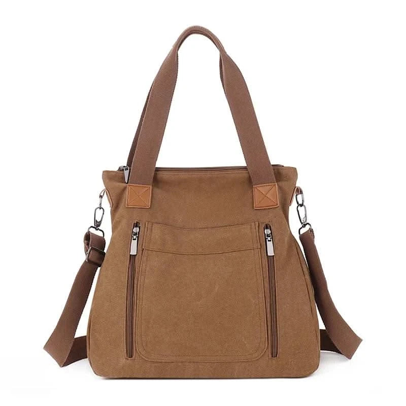 Cross-border large-capacity canvas women's bag, casual cross-body bag, Korean-style fashionable tote bag, simple handbag, new st - M & M Global