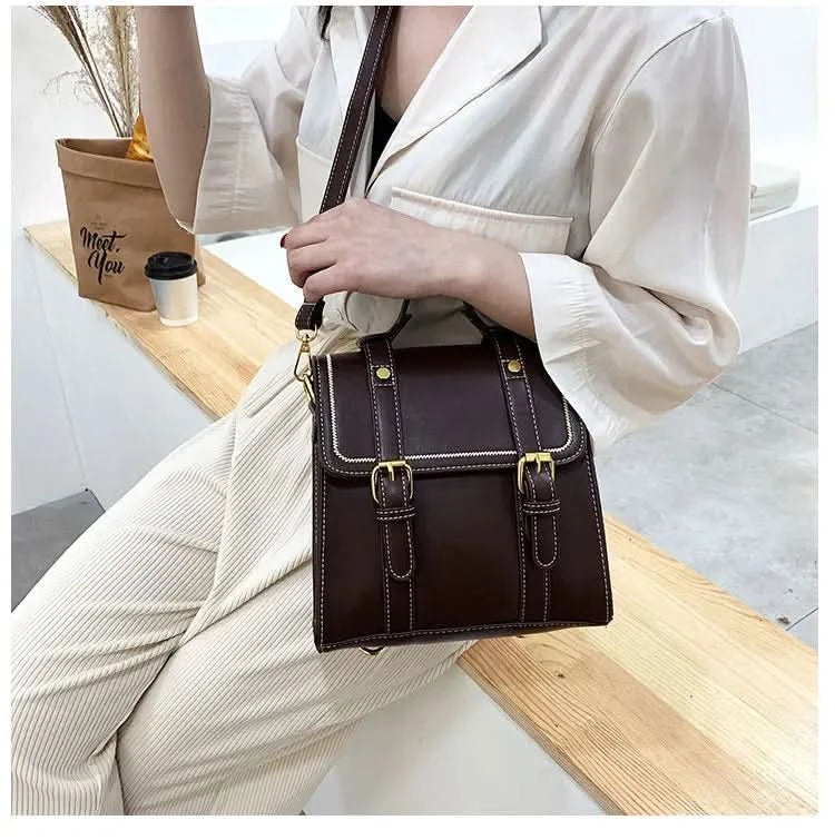 Vintage women messenger bags pu leather female shoulder bag small ladies Totes 2024 new Multifunction schoolbag bagpack handbag - M & M Global