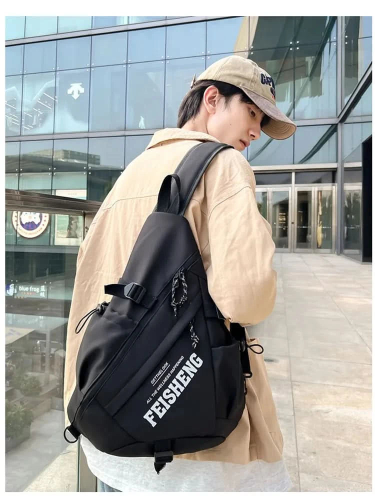 Techwear Style Outdoor Motorcycle Sport Single Shoulder Backpack Unisex Hip Hop Multifunction Chest Bag Tactical Crossbody Bag - M & M Global