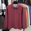 100% pure cotton high-end brand men's long sleeved polo shirt autumn fashion puppy embroidery design original top design T-shirt