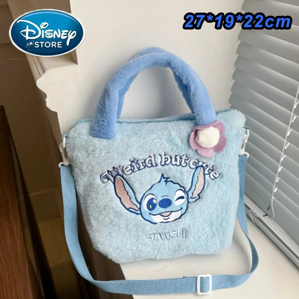 New Disney Plush Backpack Ins Japanese Blue Stitch Funny Cartoon Large-Capacity Student Backpack Kindergarten Bag Child Gift - M & M Global
