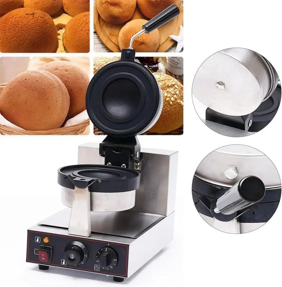Burger Waffle Maker,110V Panini Press Machine,Time & Temp Control Burger Waffle Machine for Breakfast,Home Use Burger Making Mac - M & M Global