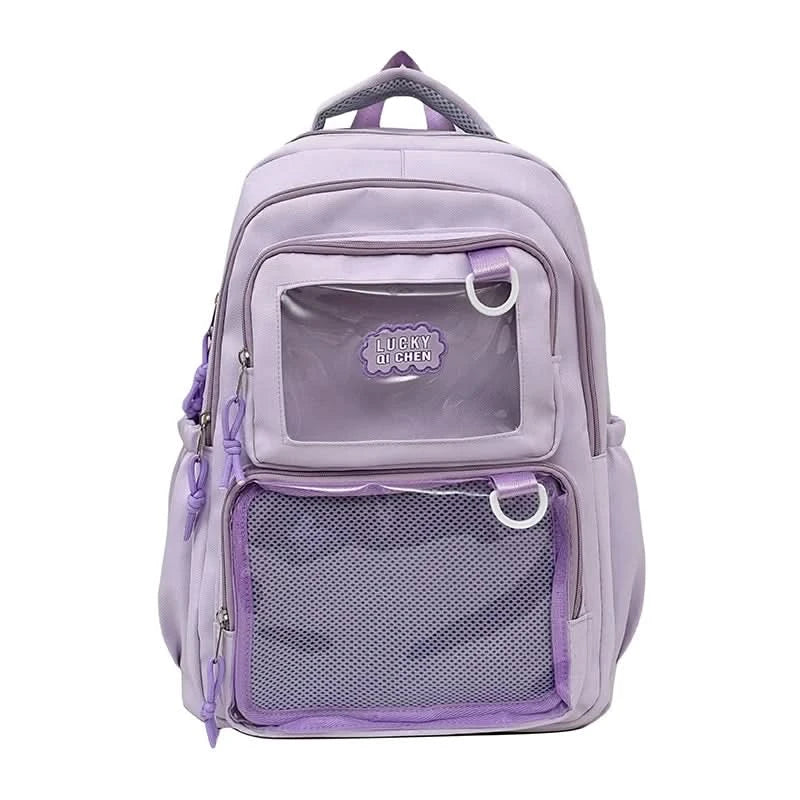 Japanese Style Kawaii Backpack Girls Transparent Ita Bag Women Large Capacity Backpack Fashion School Bag for College Student JK - M & M Global