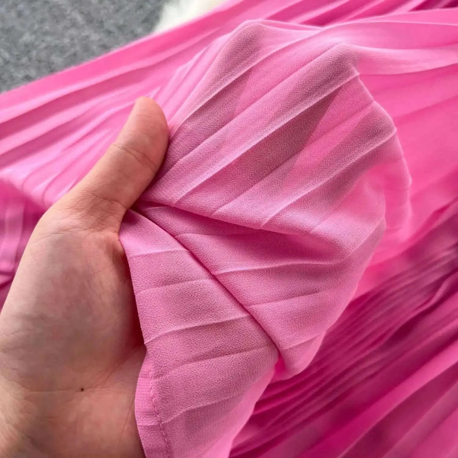 Designer 2025 Summer Pleated Chiffon Lace Long Dress Women Flower Embroidery Gold Button Belt Evening Party Dresses Wedding Robe - M & M Global
