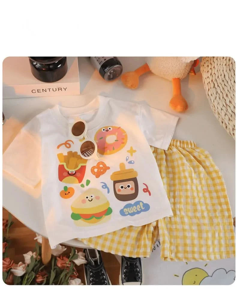 Cartoon Baby Boys and Girls Animals Clothing Sets Summer Short Sleeve Cotton Tops +Shorts PCS Casual - M & M Global