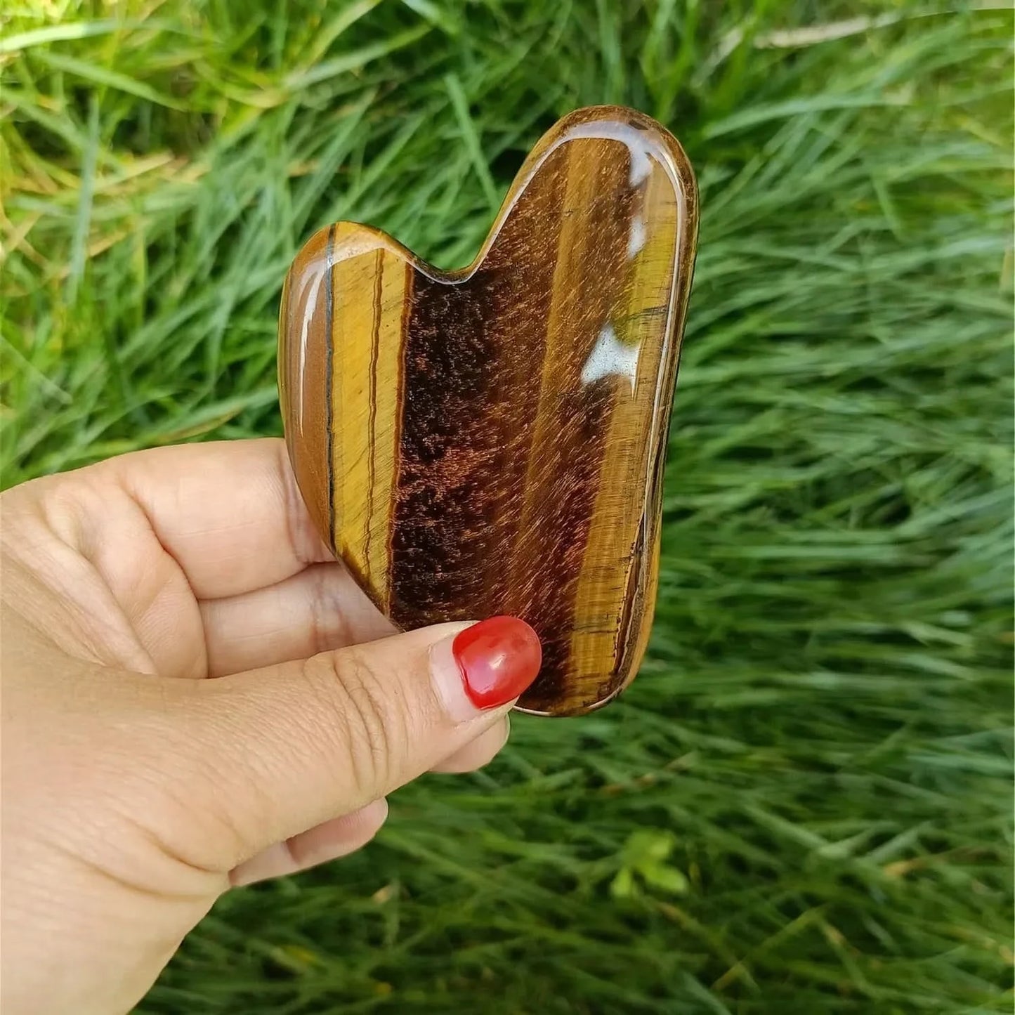 Natural Tiger Eye Guasha Beautiful Massager Facial Scraping Tools Neck Face Scraper Massage Anti Wrinkle Relax Tool SPA Stone - M & M Global