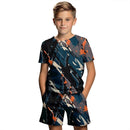 Children's Clothing Suit For Boy Summer Short Sleeve T-Shirt Set Shorts Child Clothing 3D Print Casual Boy Girl Children's Sets - M & M Global