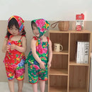 Bear Leader Summer Fashion New Baby Girl Clothes Flower Print Suspender Top+Shorts 2-piece Set Ethnic Style Children's Clothing - M & M Global