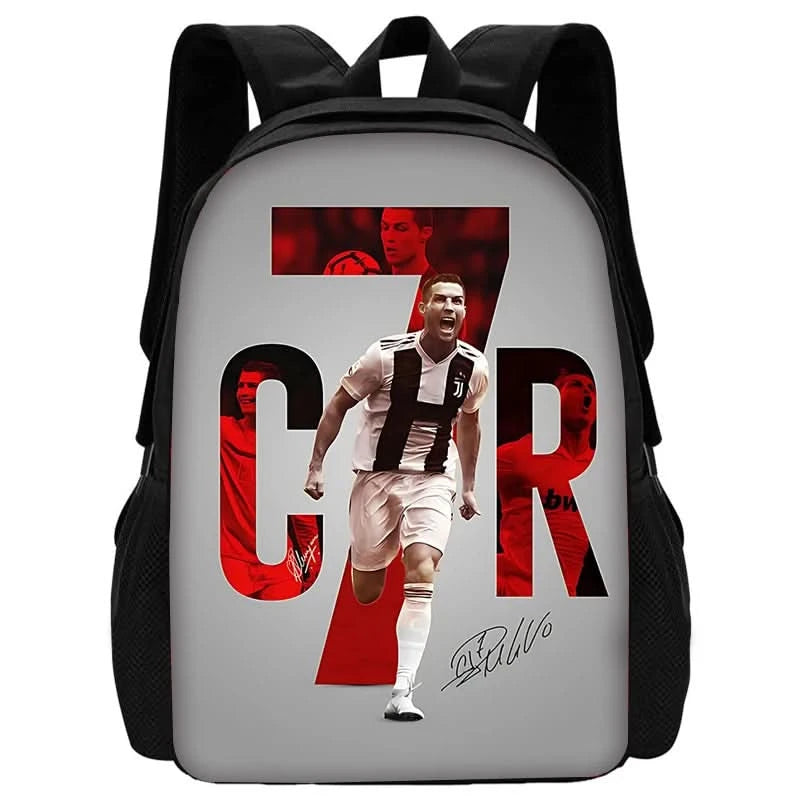 pcs set Football CR7 Star Child School Backpack with Lunch Bags Pencil Bags School Bags for R-Ronaldos Boys Girls Best Gift - M & M Global