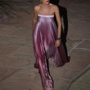 Elegant Sleeveless Off Shoulder Gradient Long Dress Women's Fashion Backless Folds Gala Gowns New Female Irregular Evening Dress - M & M Global
