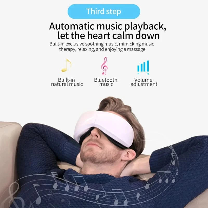 Smart Eye Massager Rechargeable Eye Mask For Dark Circles, Puffiness Dry Eyes Fatigue Relief Perfect For Sleep & Travel - M & M Global