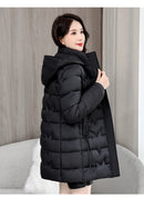 2024 New Winter Hooded Jacket Women Korean Parkas Loose Down Cotton Coats Overcoat Female Casual Thick Warm Windproof Outerwear