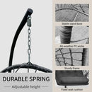 Hanging Egg Chair with Stand Indoor Outdoor, Foldable Rattan Wicker Hammock Egg Swing Chair for Bedroom Porch Patio Garden