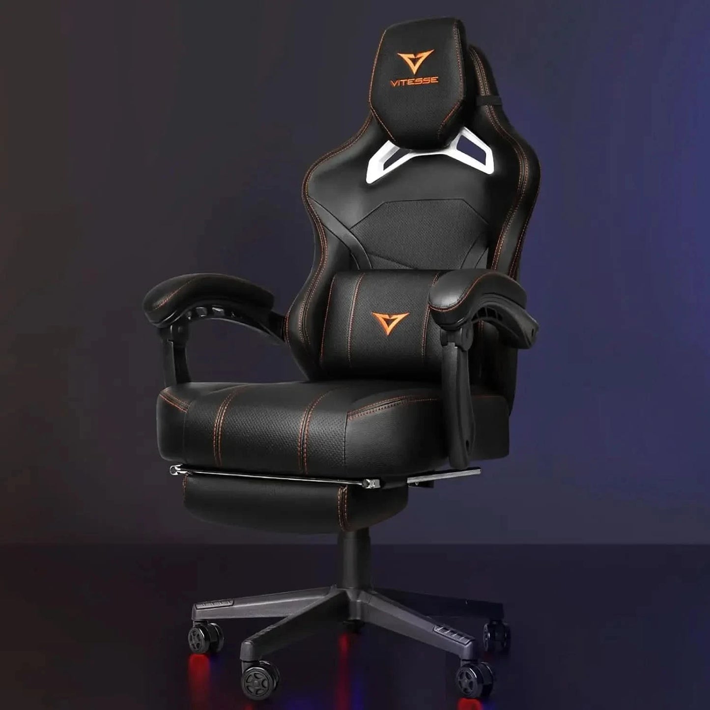 Big and Tall Gaming Chair for Adults with Footrest, 400lbs Weight Capacity Video Game Chairs for Office, Ergonomic Computer