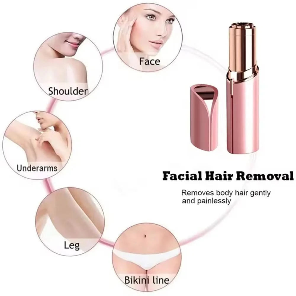 Facial Hair Removal for Women, Mini Hair Remover, Electric Razor Shaver Portable Bikini Epilator for Lips, Chin, Armpit, Peach - M & M Global
