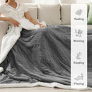 Full Size Electric Heated Blanket with Auto Shut-Off, 6 Heat Settings, Machine Washable in Light Grey
