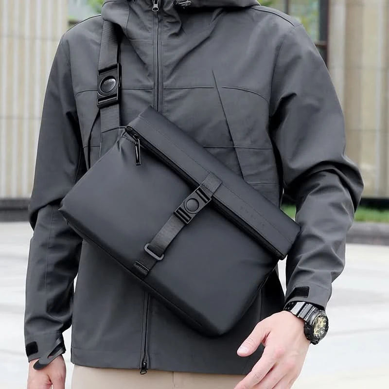 Retro business crossbody bag, large capacity, men's briefcase, shoulder bag, travel backpack - M & M Global