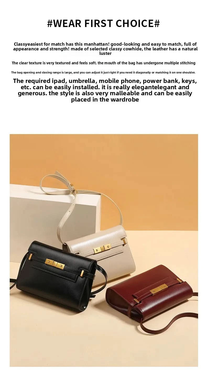 Manhattan handbag,  retro high-end feeling, underarm mailman baguette bag - M & M Global