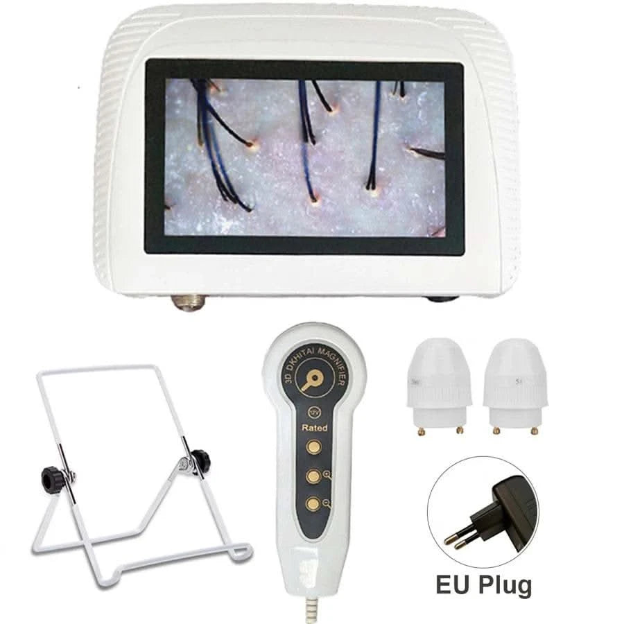 5 Inch Skin Analyzer Machine Professional Facial Scalp Hair Follicle Oil Moisture Care Detector Analyzer Tester Rechargeable - M & M Global