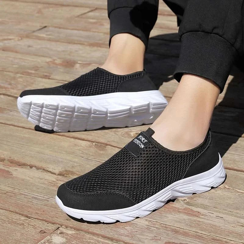 2023 Lightweight Men Casual Shoes Breathable Slip on Male Casual Sneakers Anti-slip Men's Flats Outdoor Walking Shoes Size 39-47 - M & M Global