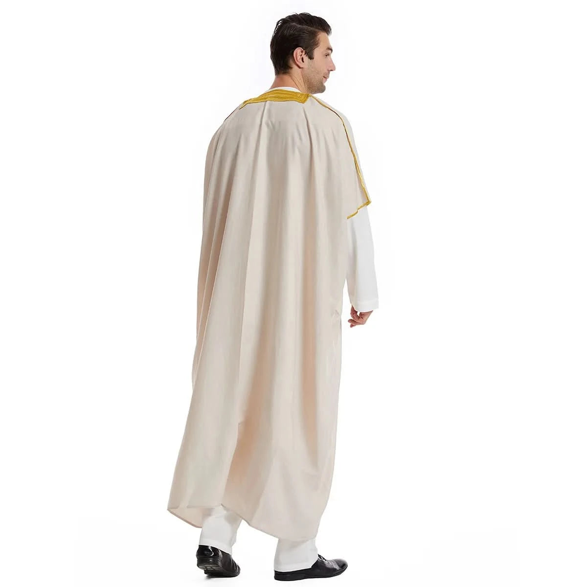 Muslim Arab Men Thobe Thawb Caftan Eid Jubba Thobe Mens Cardigan Abaya Long Dress Ramadan Robe Saudi Arab Musulman Caftan Dubai - M & M Global