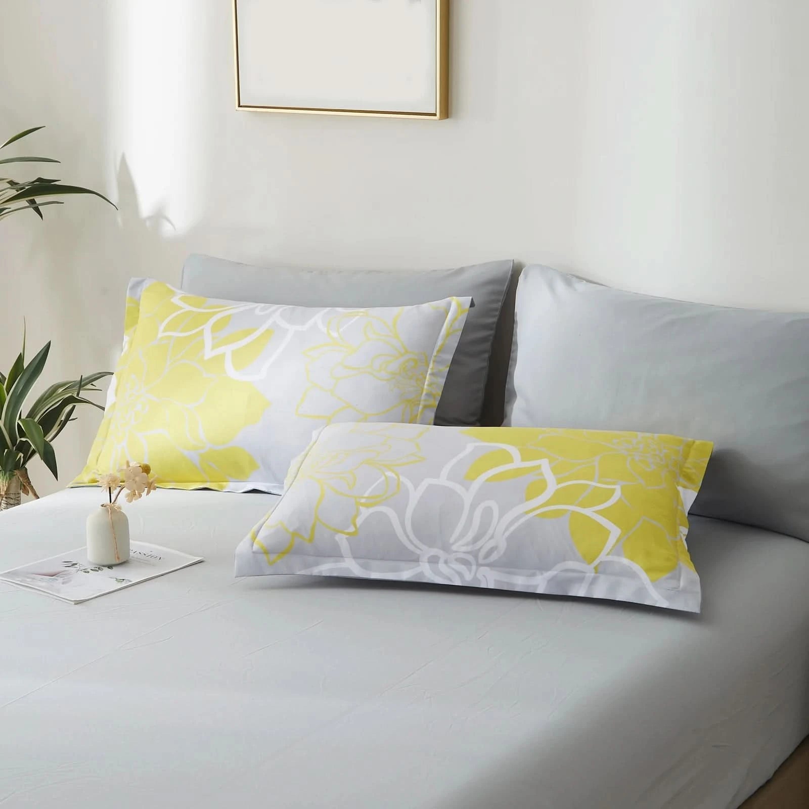 Yellow and gray patterned pillows on a bed in a bedroom setting.
uxury cozy bedding set online
warm textured comforter set King/Queen

Green Plant Bedding

Botanical Quilt Set
Nature Print Bedding

5 Piece Bedding Set

7 Piece Bedding Set

Soft Microfiber Quilt

Breathable Bedding Set
