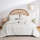 White textured comforter set on a bed with a wooden headboard in a bedroom setting.
pinch pleat bedding set

microfiber comforter set

queen comforter set

luxury bedding

soft bedding

machine washable bedding

lightweight comforter

hotel-style bedding

gift bedding set

all-season bedding