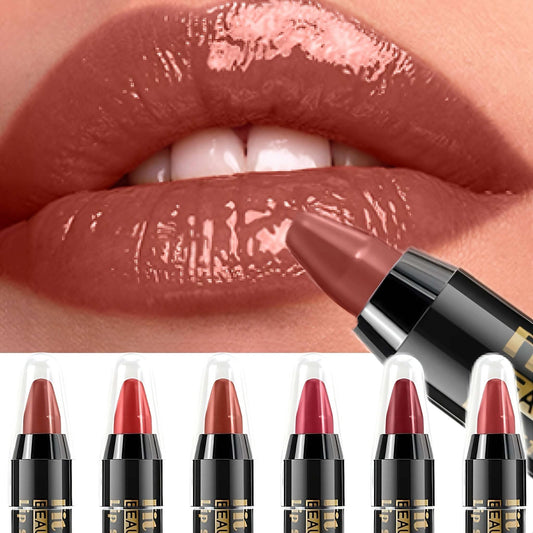 6pcs/set Creamy Long-lasting Lipstick, Matte Waterproof Non-stick Cup Automatic Lipstick Pen, Easter Holiday Party Gift - M & M Global